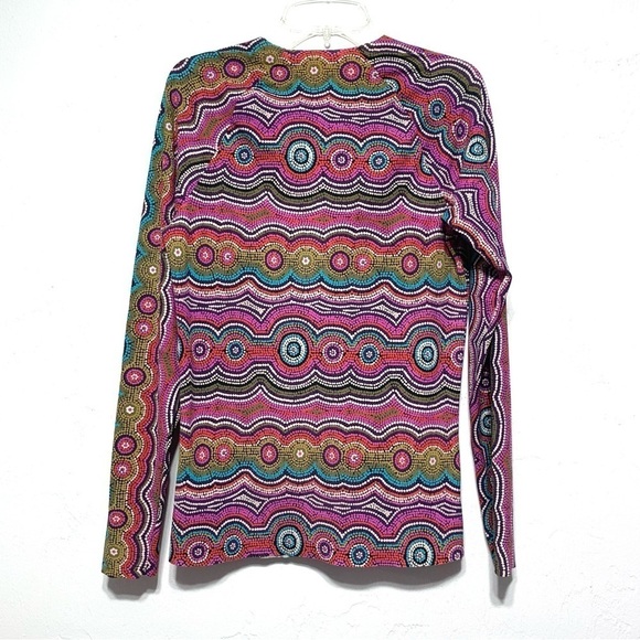 Commando Spandex Blend Pink All Over Print Long Sleeve Stretch Shirt Athleisure - Picture 4 of 4